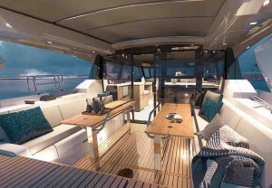 La bañera y el salón del Moody DS48 quedan a un mismo nivel, como en los catamaranes. Mar Abierto La bañera y el salón del Moody DS48 quedan a un mismo nivel, como en