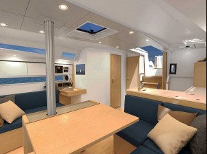 En interior se propone con 2 cabinas dobles y un baño, con opción a una tercera 