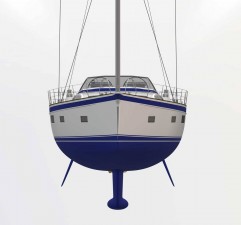 Casco de formas redondeadas y quilla trapezoidal de 17,3 toneladas terminada en bulbo. Mar Abierto Casco de formas redondeadas y quilla trapezoidal de 17,3 toneladas t