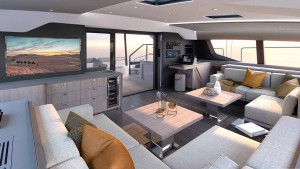 Imponente sensación de espacio y luz en el salón, con iluminación natural 360º y acceso enrasado con la bañera. Mar Abierto - Imponente sensación de espacio en el salón, con luz natural 360º y